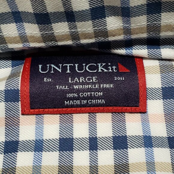 UNTUCKit Seyval WF Shirt Mens LT Multicolor Check Long Sleeve Button Up New - Picture 7 of 13